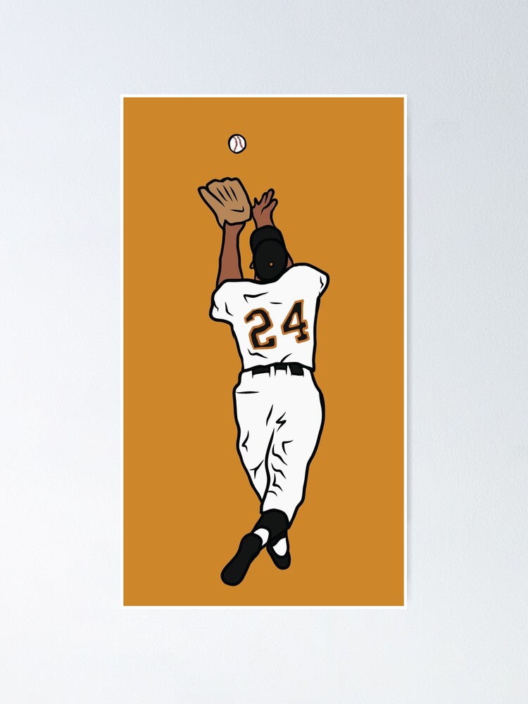 Willie Mays The Catch (Black and White) | Poster
