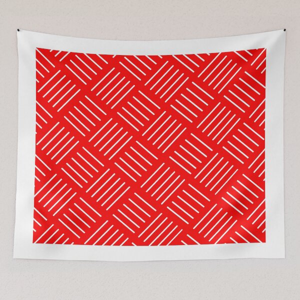 Item preview, Abstract geometric pattern - strips - red and white. designed and sold by K.S ART.