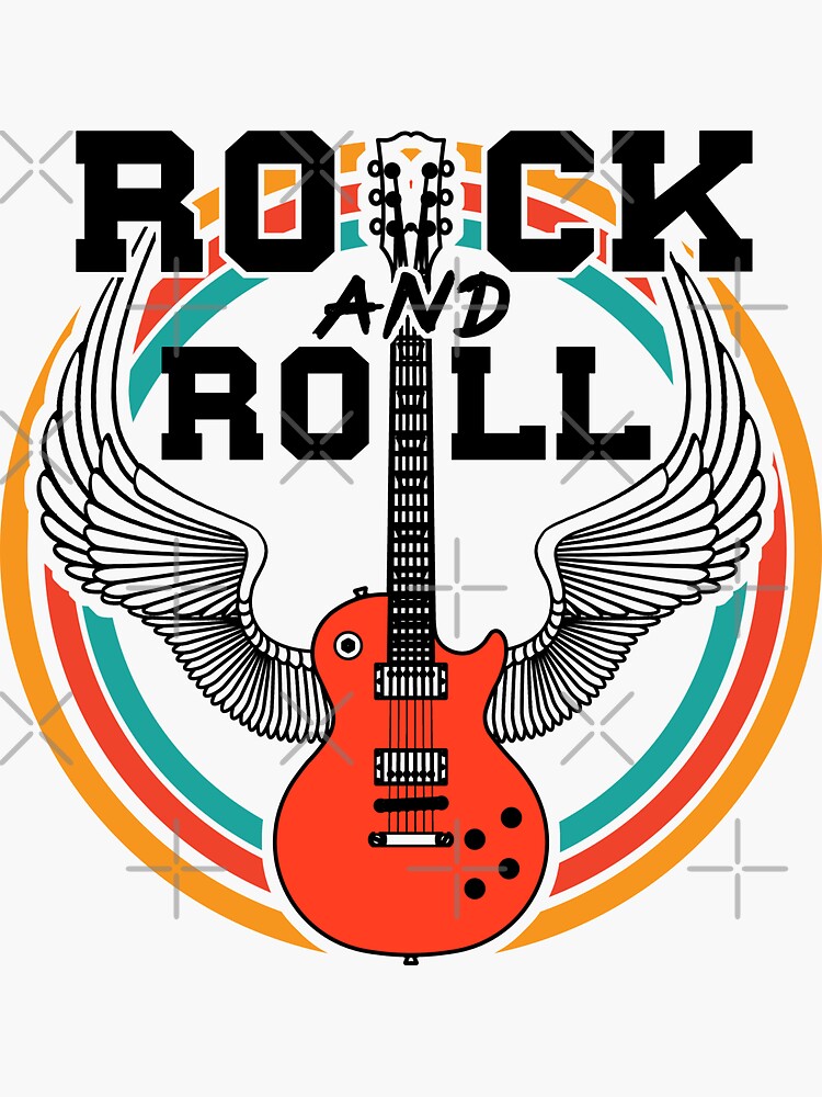 Rock and Roll Guitare Guitar' Autocollant