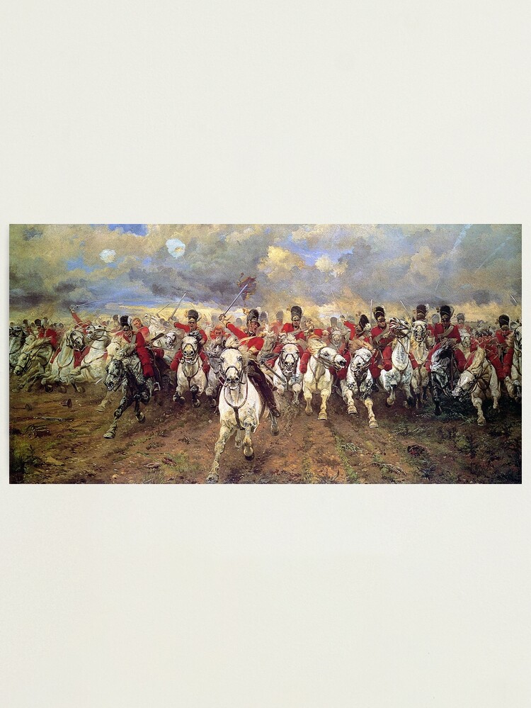 Alternate view of Scotland Forever! 1881, Battle of Waterloo, Lady Butler, Charge of the Royal Scots Greys. Photographic Print