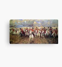 Scotland Forever! 1881, Battle of Waterloo, Lady Butler, Charge of the Royal Scots Greys Canvas Print
