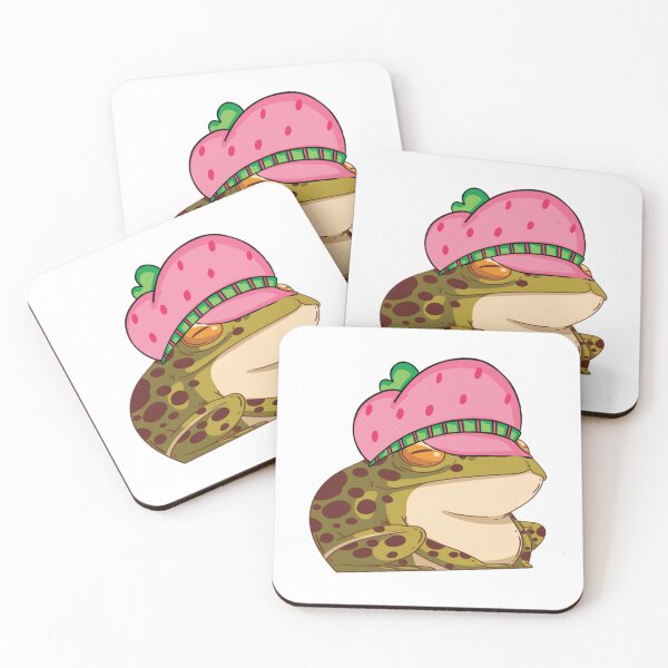 Item preview, Cute Frog With A Strawberry Hat   designed and sold by takakamiyama.