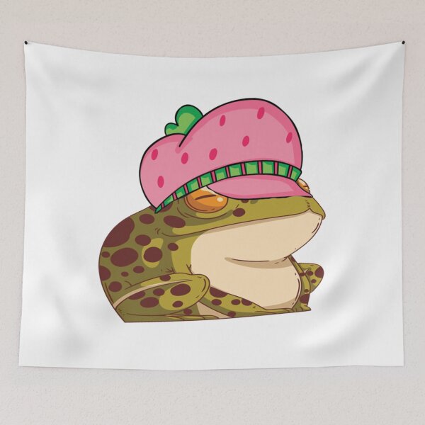 Item preview, Cute Frog With A Strawberry Hat   designed and sold by takakamiyama.