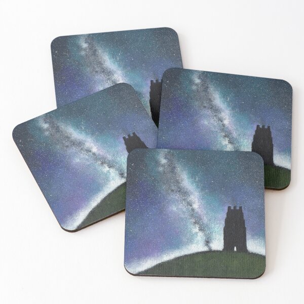 Item preview, 'Cosmic Glastonbury Tor' acrylic painting designed and sold by helenvjames.