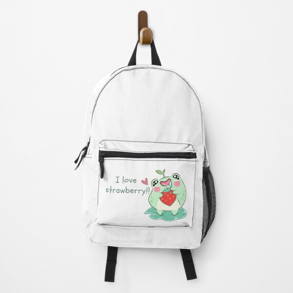 Item preview, frog with a strawberry i love strawberry!! designed and sold by takakamiyama.