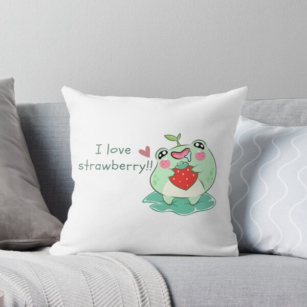 Item preview, frog with a strawberry i love strawberry!!   designed and sold by takakamiyama.