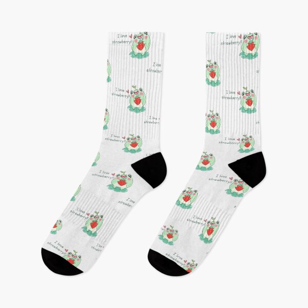 Item preview, frog with a strawberry i love strawberry!!   designed and sold by takakamiyama.