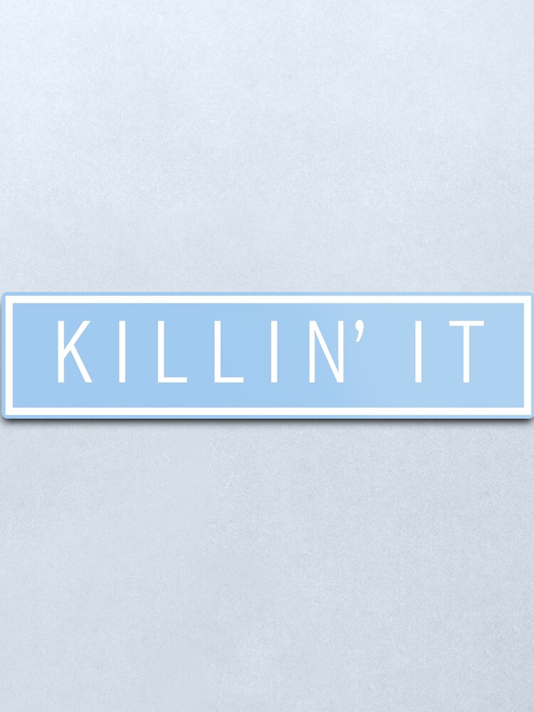 Alternate view of killin' it - pastel blue Metal Print
