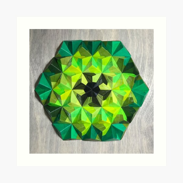 Origami Oh-Seven-Two Green Art Print