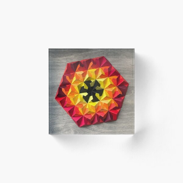 Origami Oh-Seven-Two Fire Acrylic Block