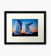 EVENING FALLS ON THE KELPIES Framed Print