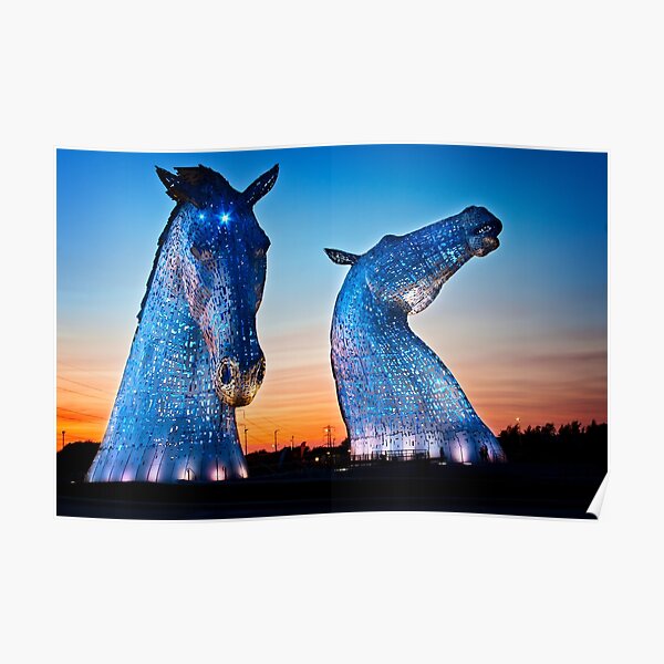 EVENING FALLS ON THE KELPIES Poster