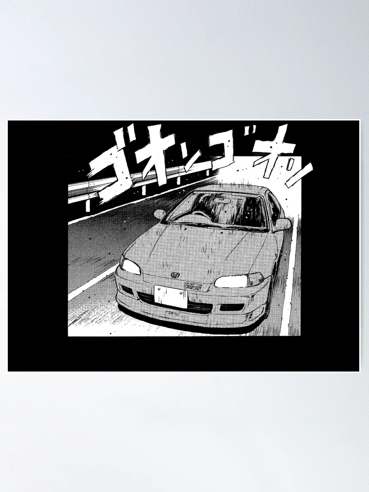 Initial D Style Manga Anime Black and White Japanese · Creative Fabrica