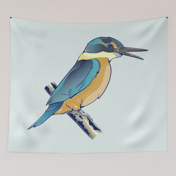 Item preview, Sacred kingfisher Kōtare Kotare designed and sold by piedaydesigns.