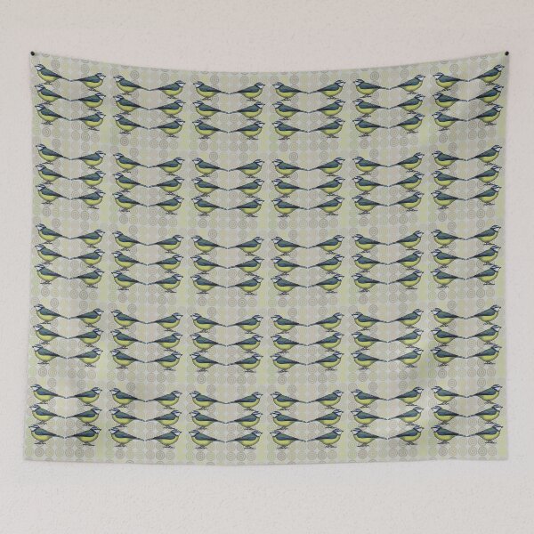 Item preview, Blue Tits (garden bird) on Psyche Pattern designed and sold by KateVanFloofno1.