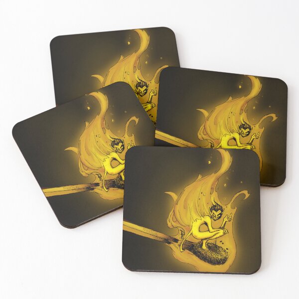 Item preview, Demon creature in fiery match stick designed and sold by Rene Trujillo Illustrations.