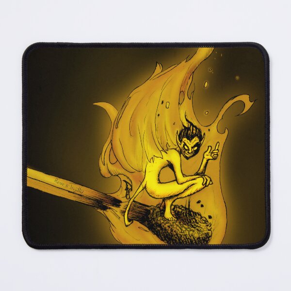 Item preview, Demon creature in fiery match stick designed and sold by Rene Trujillo Illustrations.