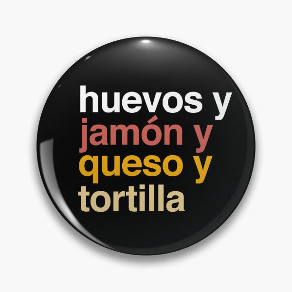 Item preview, Deconstructed ham and egg breakfast taco: huevos y jamon y queso y tortilla (list of ingredients in real colors, in Spanish) designed and sold by Ofeefee.