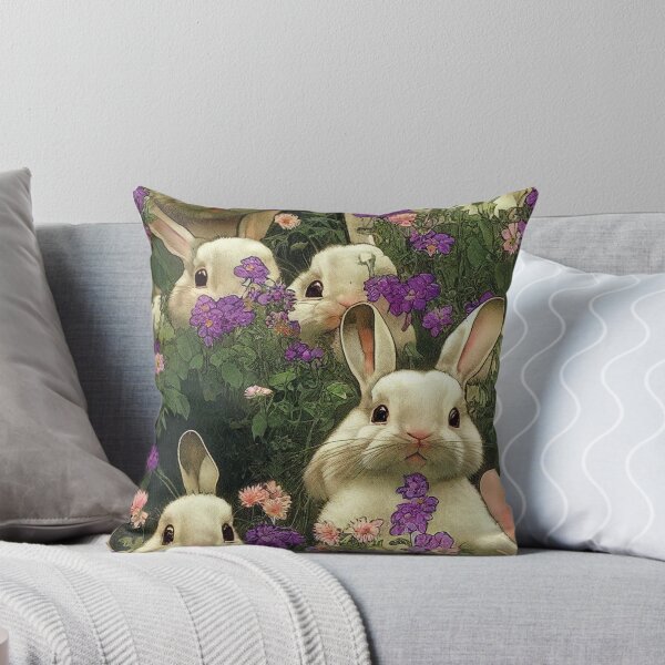 Item preview, Fuzzy Bunnies in Flowers designed and sold by candyflipforest.