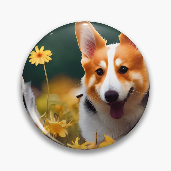 Item preview, Happy Corgis In Sunflower Field designed and sold by Paint-of-Heart.