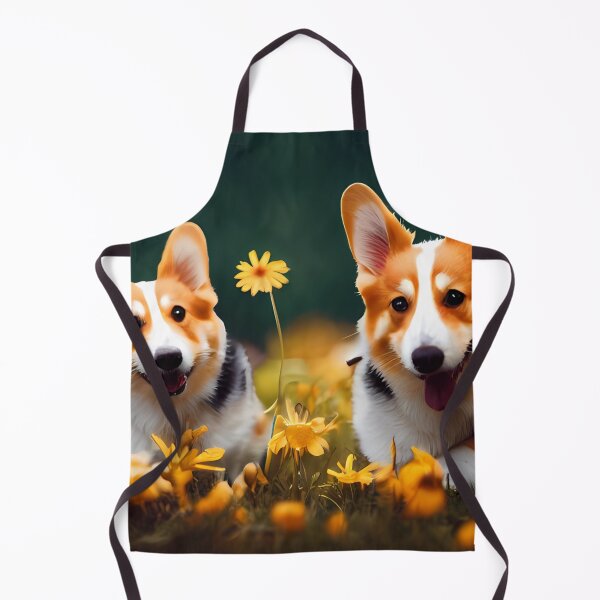 Item preview, Happy Corgis In Sunflower Field designed and sold by Paint-of-Heart.