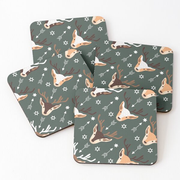 Item preview, Christmas Seamless Pattern - Green Background With Raindeers designed and sold by ImagesDesigns.