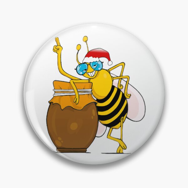 Item preview, Funny Bee With Santa Hat designed and sold by sweetartnc.