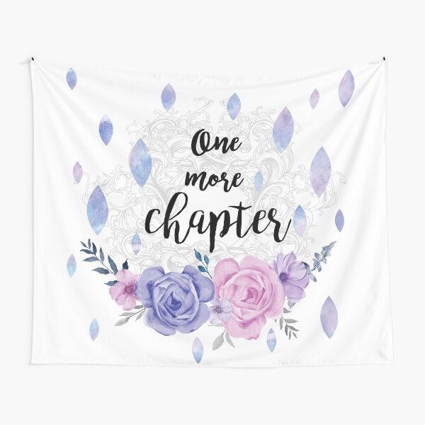 One More Chapter - Flower Drops white watercolor illustration Tapestry