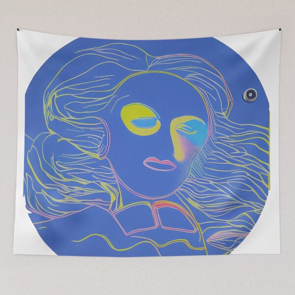 Item preview, Blue Abstract Face designed and sold by David-Howells.