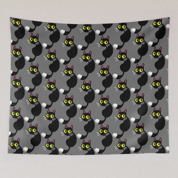 Item preview, Black Cute Cat on Pixel Art  designed and sold by Si Pakne.