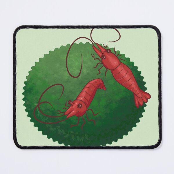 Item preview, Double Cherry Red Naocaridina Freshwater Shrimp on Marimo Moss Ball designed and sold by SnowAfterFyre.