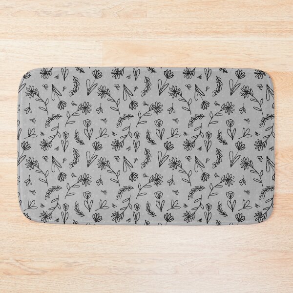 Item preview, Modern Scribble Floral in Black and Grey  designed and sold by MadebyCRO.