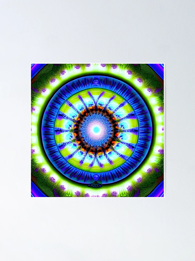 Thumbnail 1 of 3, Poster, Unity - Psychedelic Pattern designed and sold by NomadicCreative.