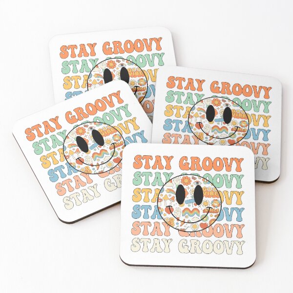 Item preview, Smile Stay Groovy Retro Colorful Block Letter Floral Design designed and sold by redbubbleart18.