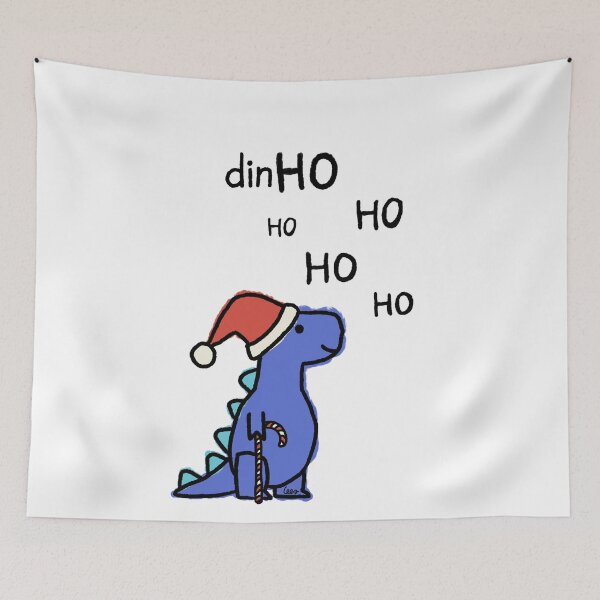 Artikelvorschau, Dino Weihnachts-Hohoho (blau) entworfen und verkauft von MentaLee.