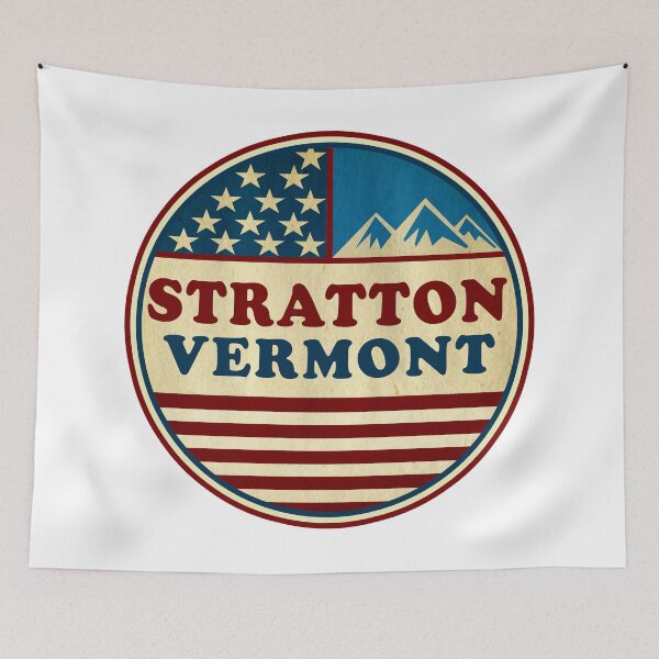 Item preview, Stratton Vermont Skiing Mountains Stars And Stripes Ski VT designed and sold by Travel Time.