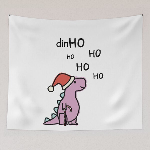 Item preview, Dino Christmas hohoho (pink) designed and sold by MentaLee.