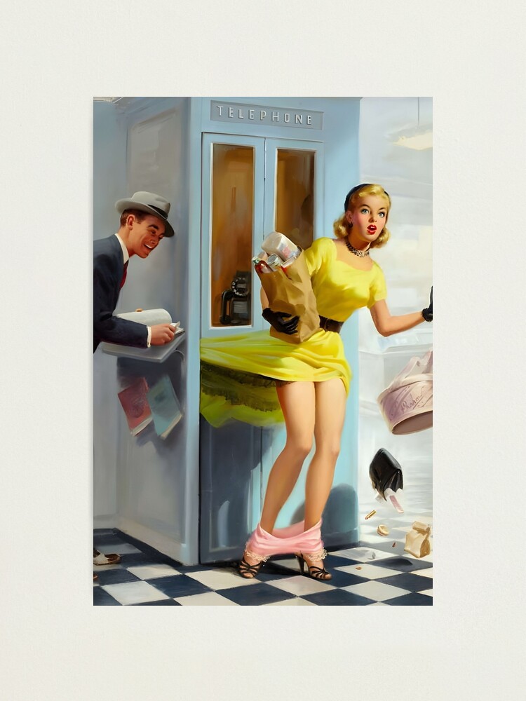 Number Please 1950s Art Frahm Vintage Pin Up Girl Photographic Print For Sale By 