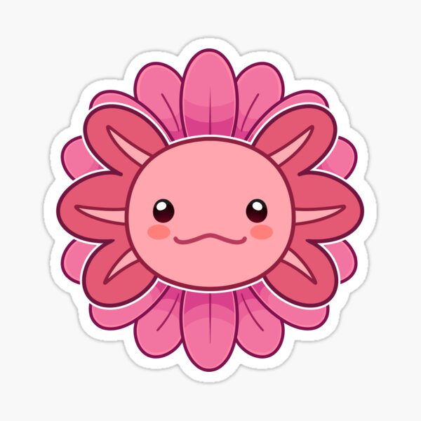 Axolotl rosa Blume Sticker