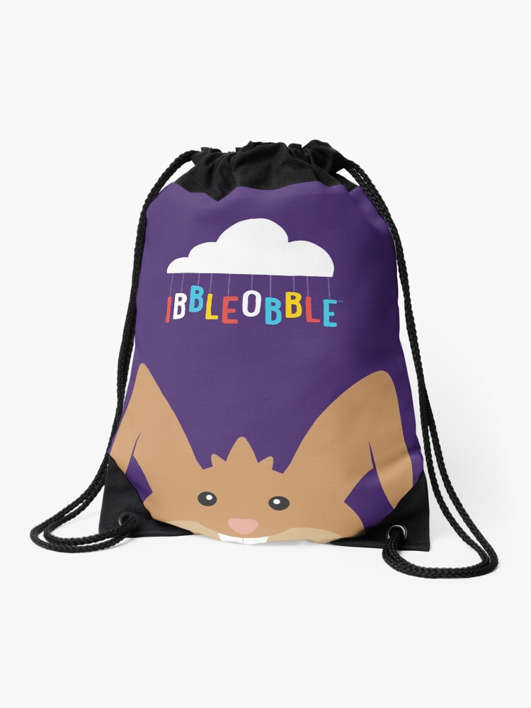 Thumbnail 1 of 3, Drawstring Bag, Ibbleobble™ Kelly The Rabbit Face With Cloud - Drawstring Bag - Purple designed and sold by ibbleobble.