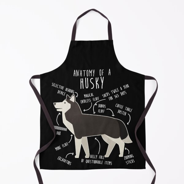Item preview, Black and White Siberian Husky Dog Anatomy designed and sold by Clara Hollins.