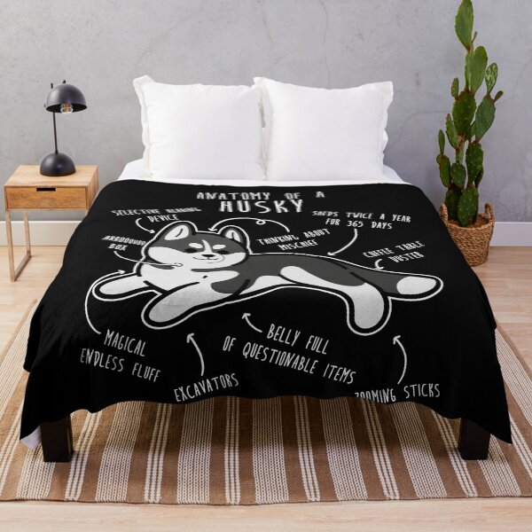 Item preview, Black and White Siberian Husky Dog Anatomy designed and sold by Clara Hollins.