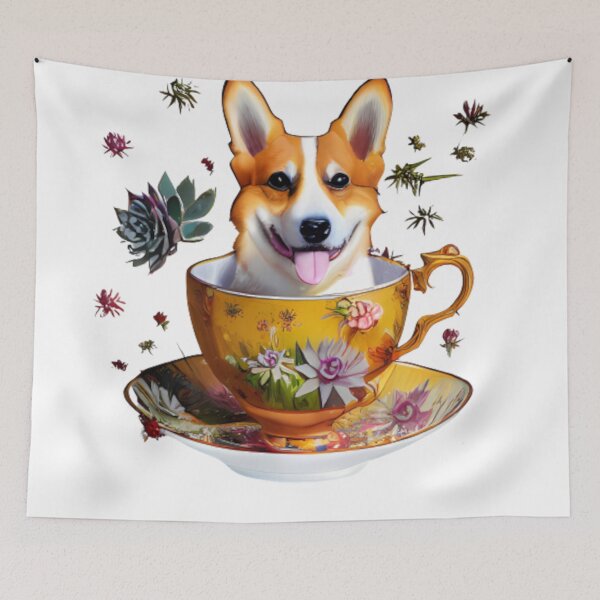 Item preview, Succulent Tea Corgi designed and sold by Paint-of-Heart.