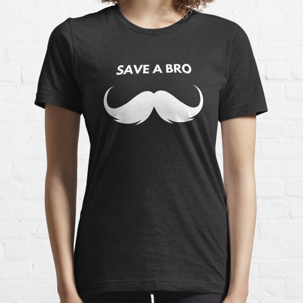 MOvember Inspired Moustache T-Shirt Save A Bro v1 Essential T-Shirt