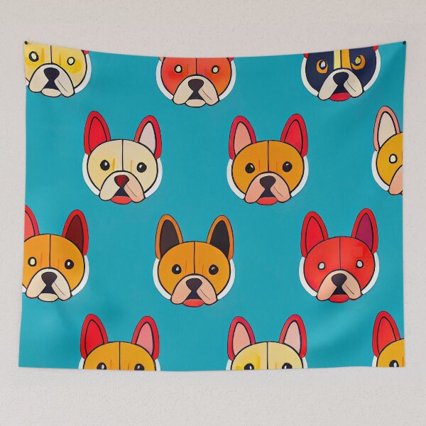 Item preview, Colorful Dog Wallpaper designed and sold by Dreaming Pixels.