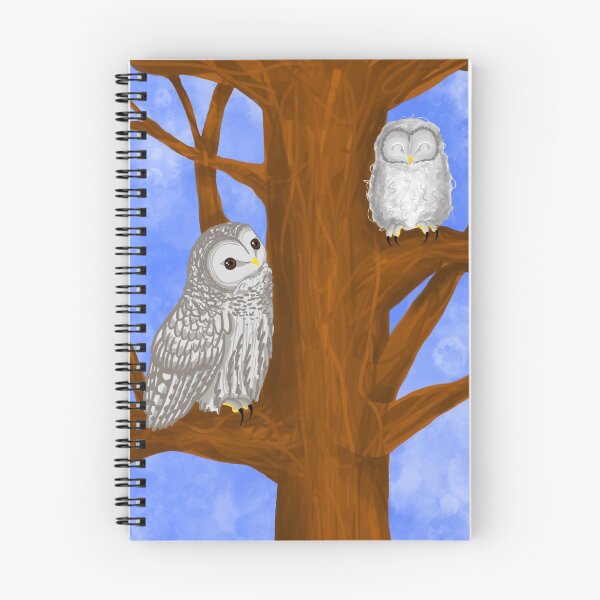 Item preview, Barred owl and owlet (Inktober Day 2) designed and sold by Plumicorns.