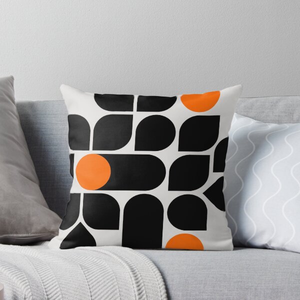 Item preview, Minimal Geometric Shapes 03 | Abstract Art Mid Century Bauhaus Inspired Orange Black designed and sold by MarleneCanto.