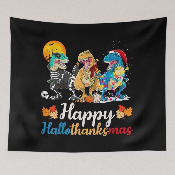 Item preview, Halloween Thanksgiving Christmas Happy Hallothanksmas T Rex designed and sold by IsraelCastro.