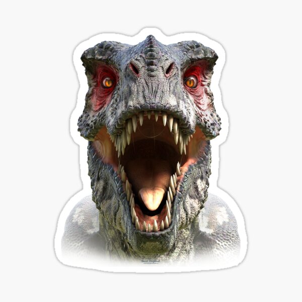 Pegatina «Cara de T-Rex en» de DavidPenfound | Redbubble