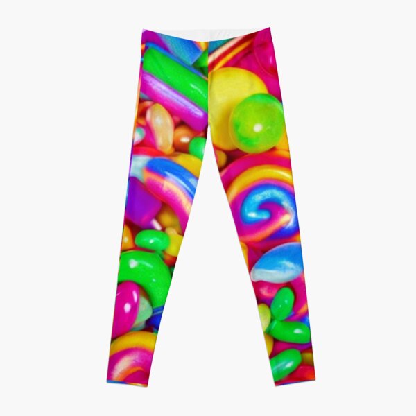 Copy of Candy collage lollipop gumdrop rainbow sprinkles Disco ball disco fever dance party sparkle Leggings for Sale by weird83 Redbubble